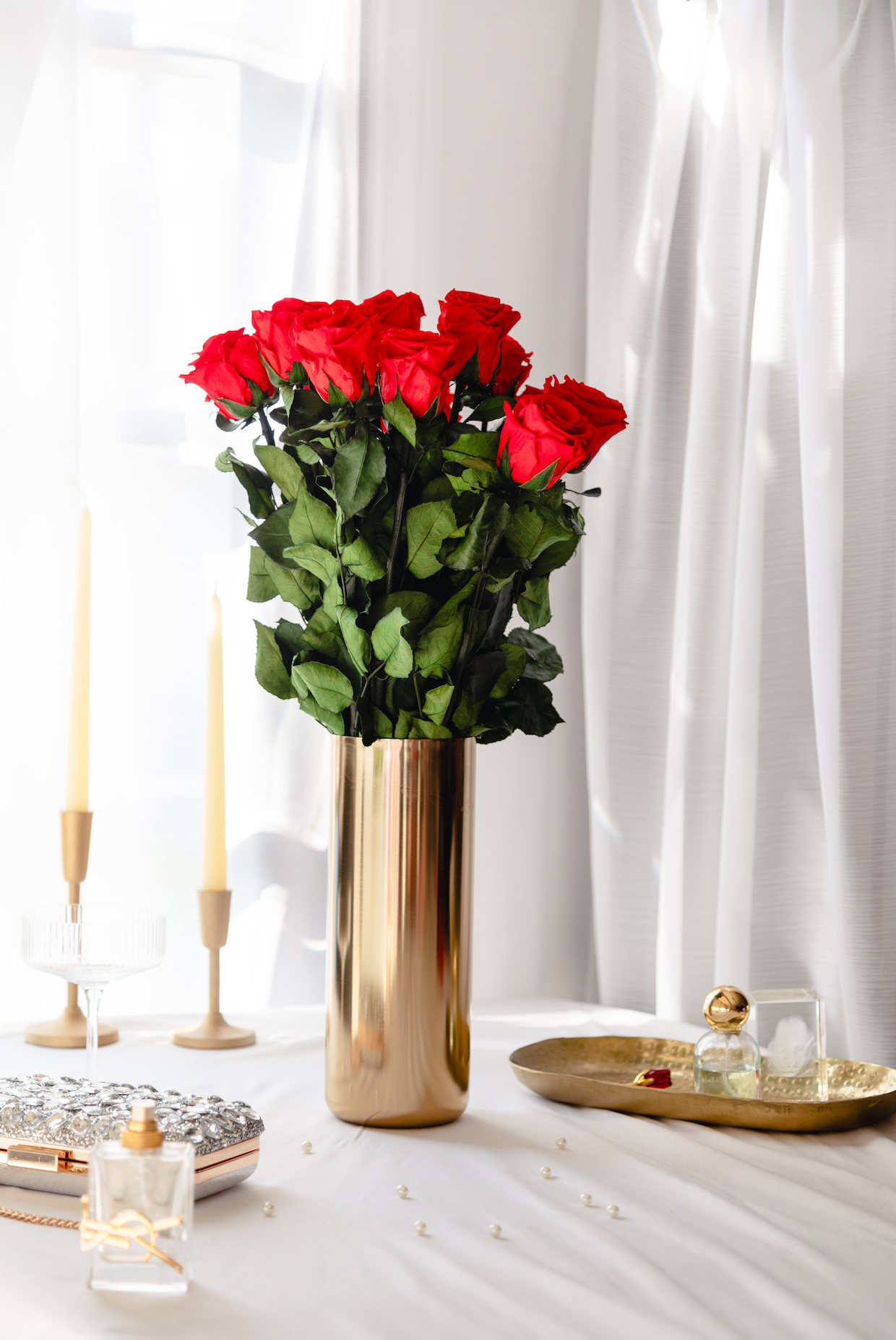 12 Red Long Stem Roses