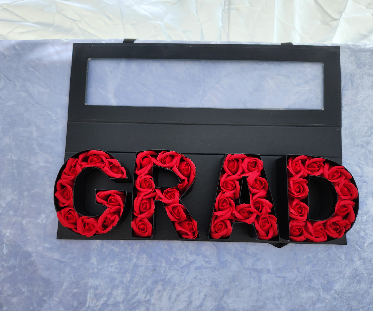 Black "GRAD" box with 36 Red Rose Soaps