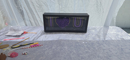 Black "I heart U" Box with 19 Purple Rose Soaps