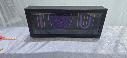 Black "I heart U" Box with 19 Purple Rose Soaps