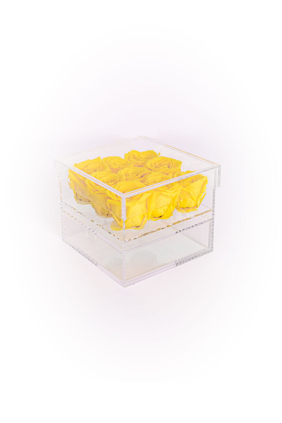 YELLOW FOUR PRESERVED ROSES